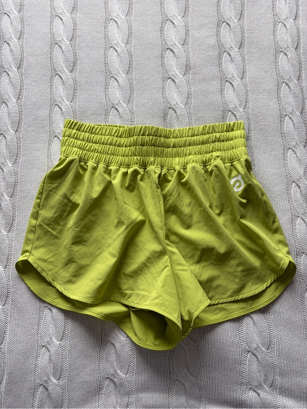Peloton High Rise Run Short Lime Green Medium